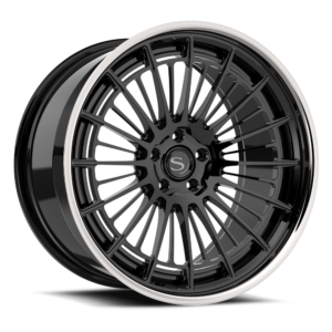 Gloss black with chrome lip