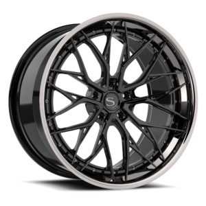 Gloss black with chrome lip