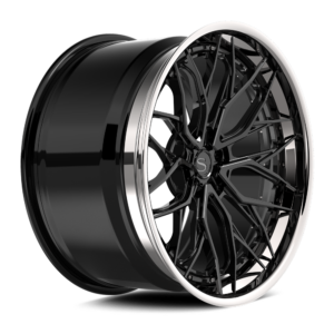 Gloss black with chrome lip