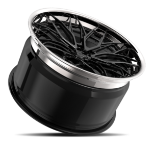 Gloss black with chrome lip