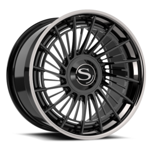 Gloss black with chrome lip