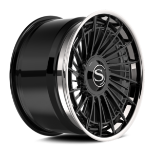 Gloss black with chrome lip