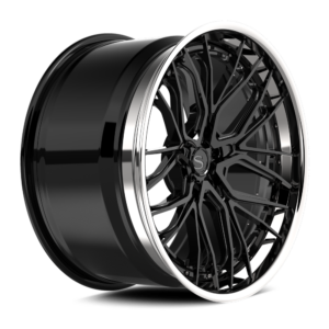 Gloss black with chrome lip