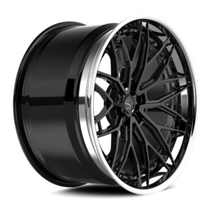 Gloss black with chrome lip