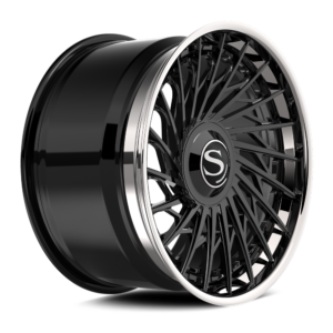 Gloss black with chrome lip
