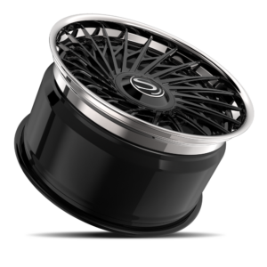 Gloss black with chrome lip