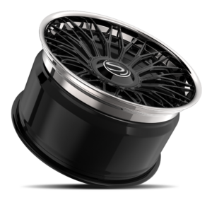 Gloss black with chrome lip