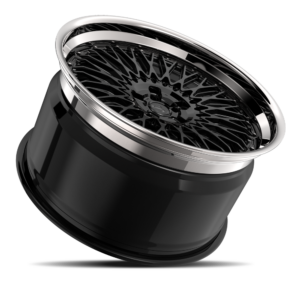 Gloss black with chrome lip