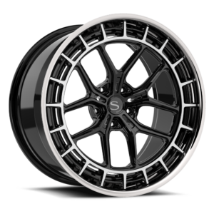 Gloss black machined with chrome lip