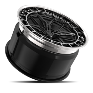 Gloss black machined with chrome lip
